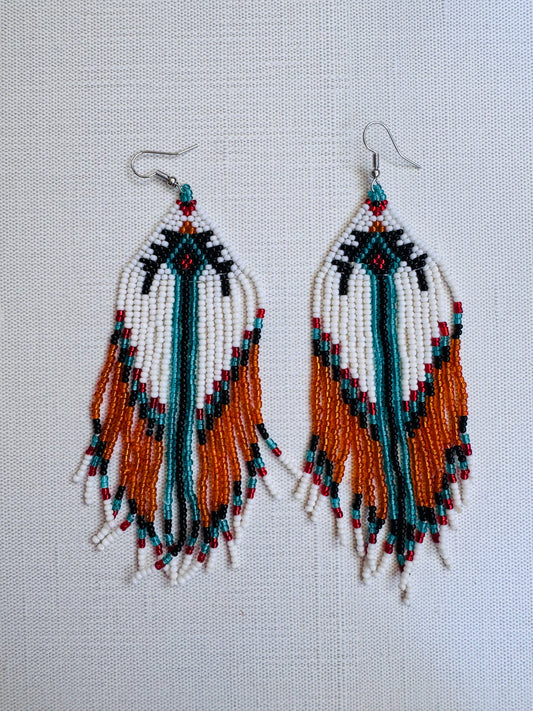 “Mesa Bloom” Beaded Fringe Earrings