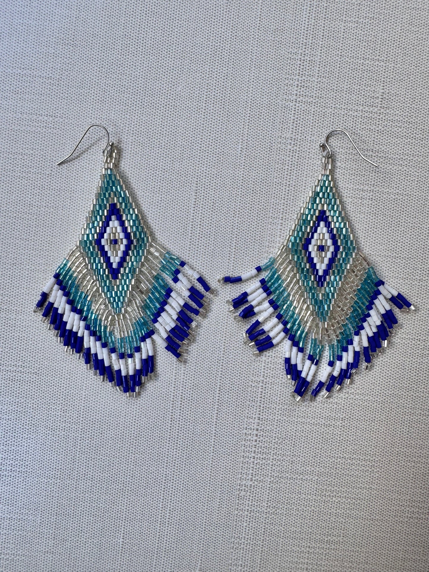 “Coastal Echo” Beaded Fringe Earrings