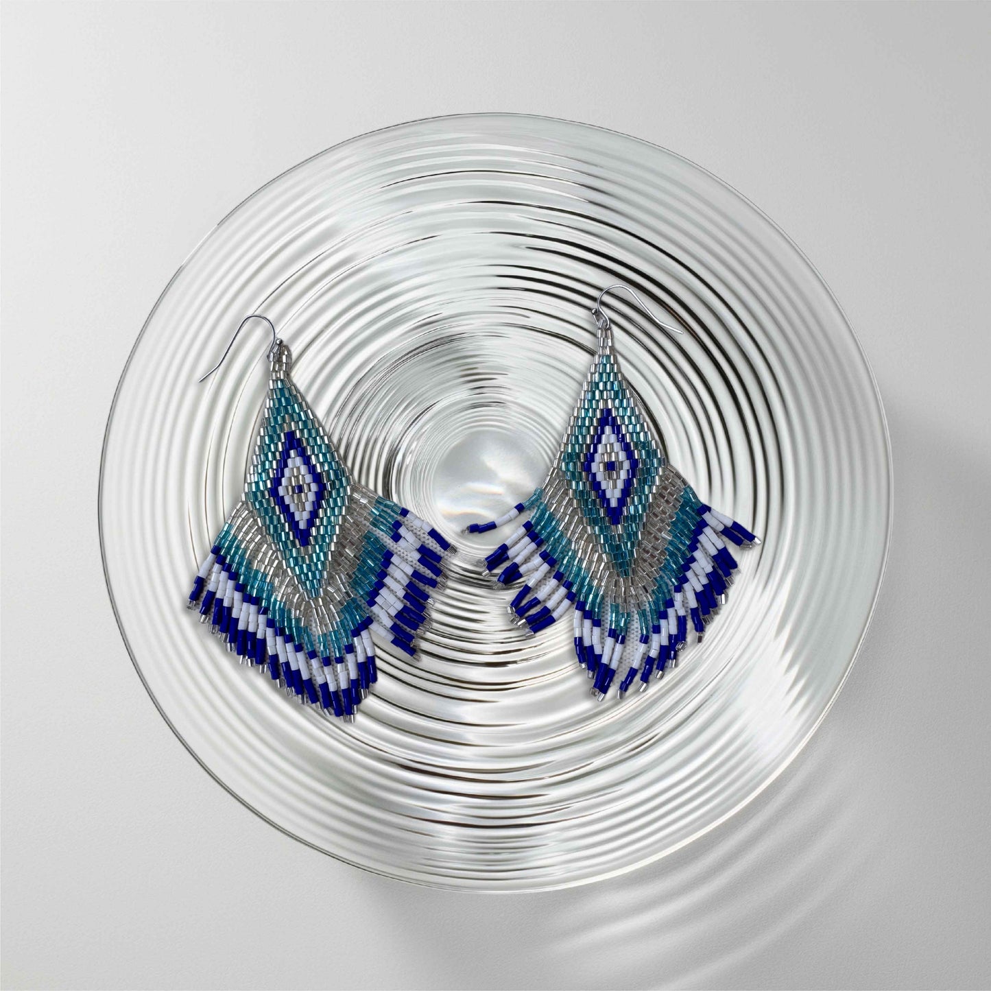 “Coastal Echo” Beaded Fringe Earrings