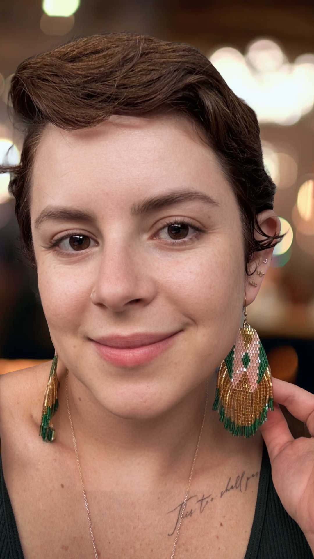 “Sunset Mirage” Beaded Fringe Earrings