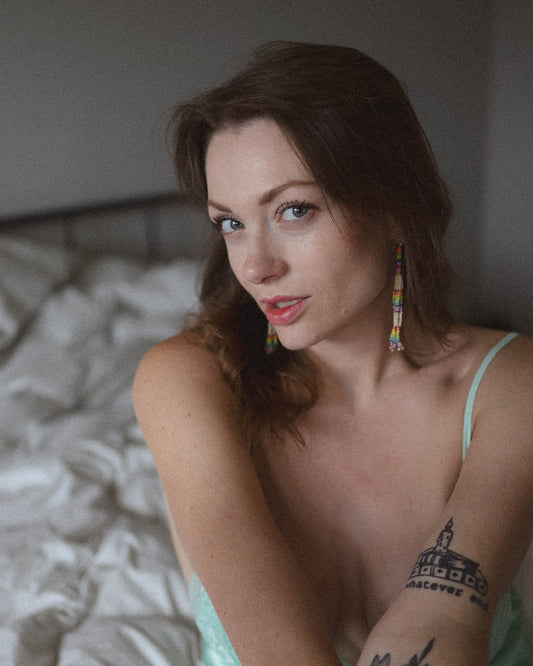 Pride Collection: Handmade Rainbow Fringe Dangle Earrings with Miyuki Beads