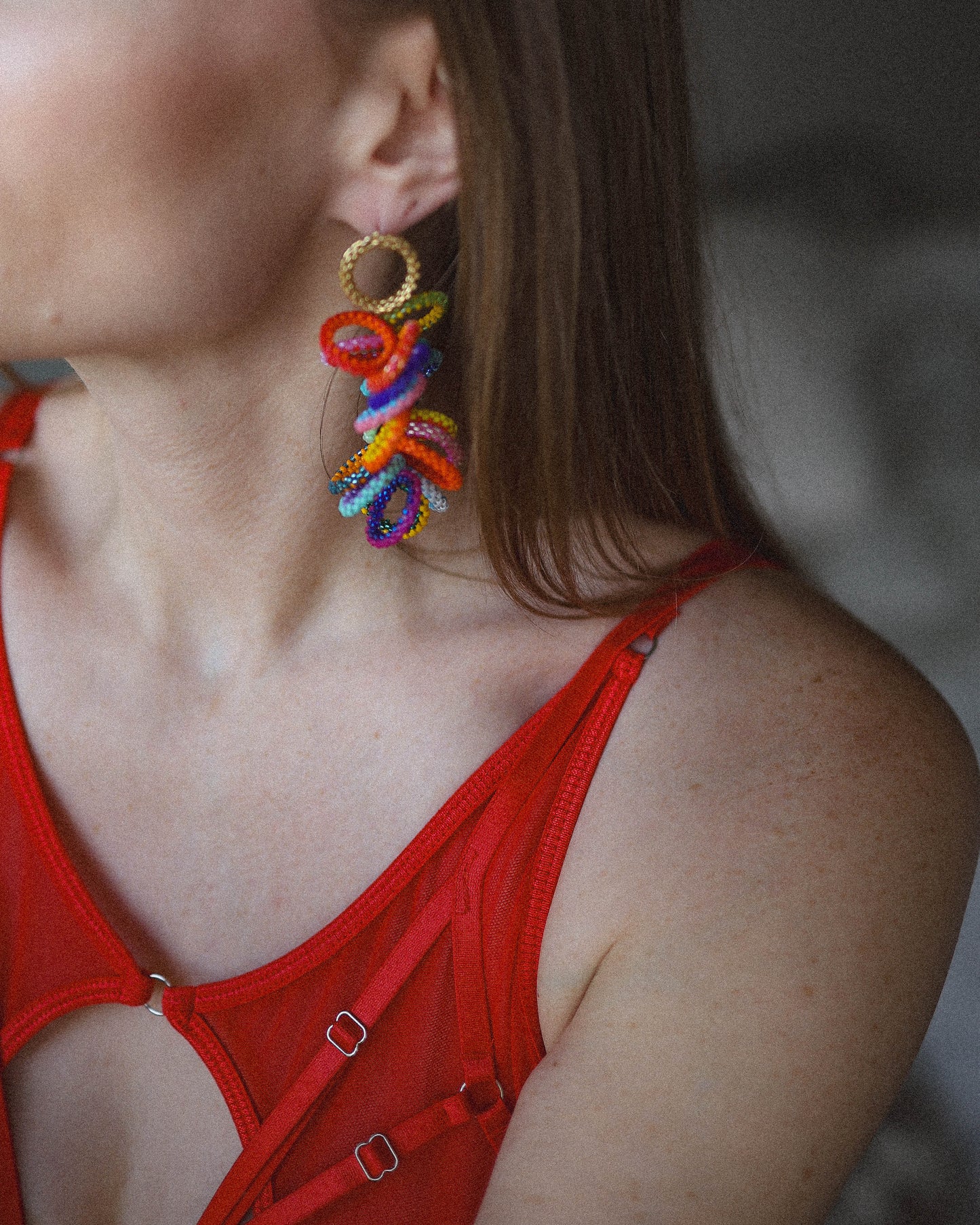 Pride Collection: Handmade Rainbow Loop Statement Earrings with Miyuki Beads