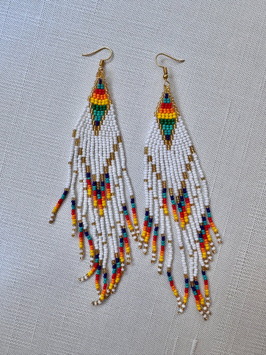 “Desert Carnival” Beaded Fringe Earrings