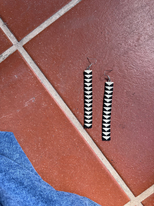 “Optic Steps” Beaded Earrings