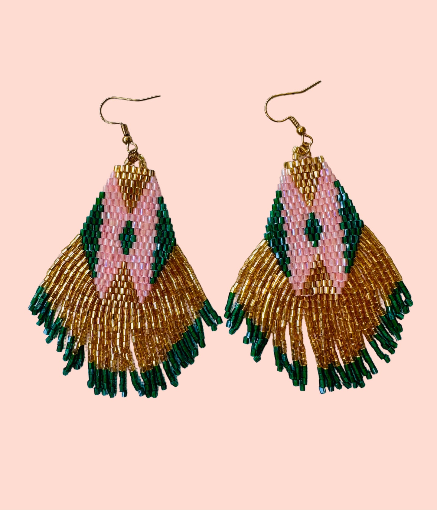 “Sunset Mirage” Beaded Fringe Earrings