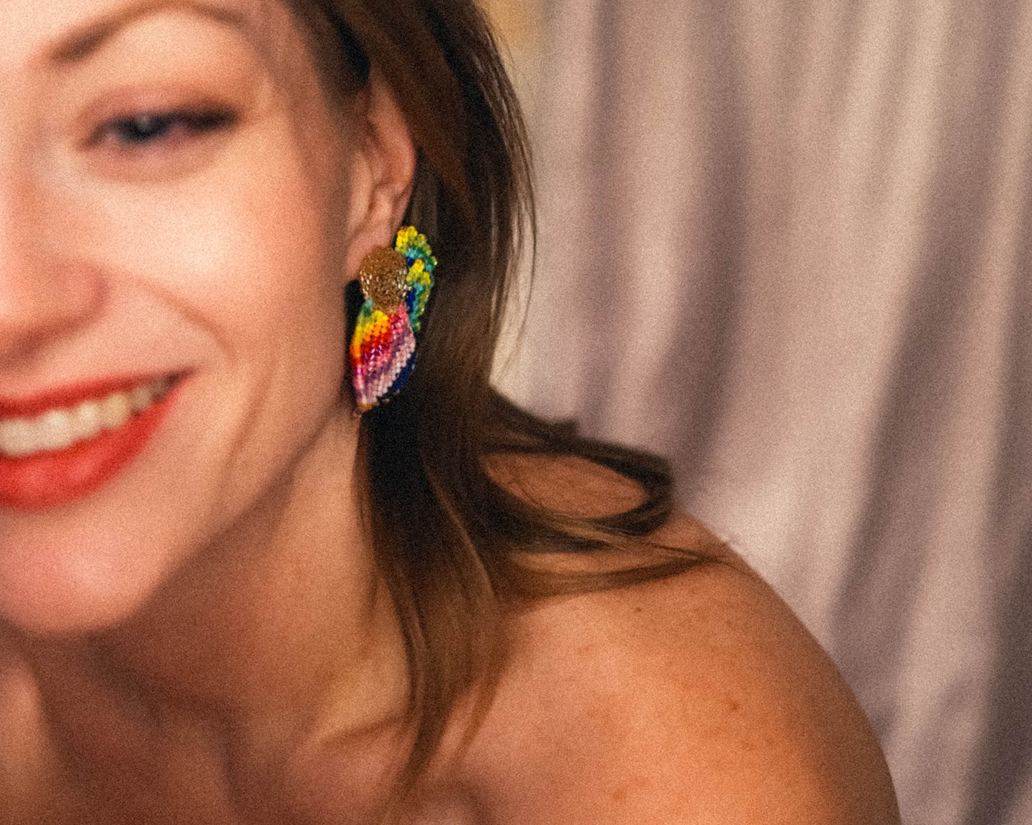 Pride Collection: Handmade Rainbow Sunburst Fan Stud Earrings with Miyuki Beads