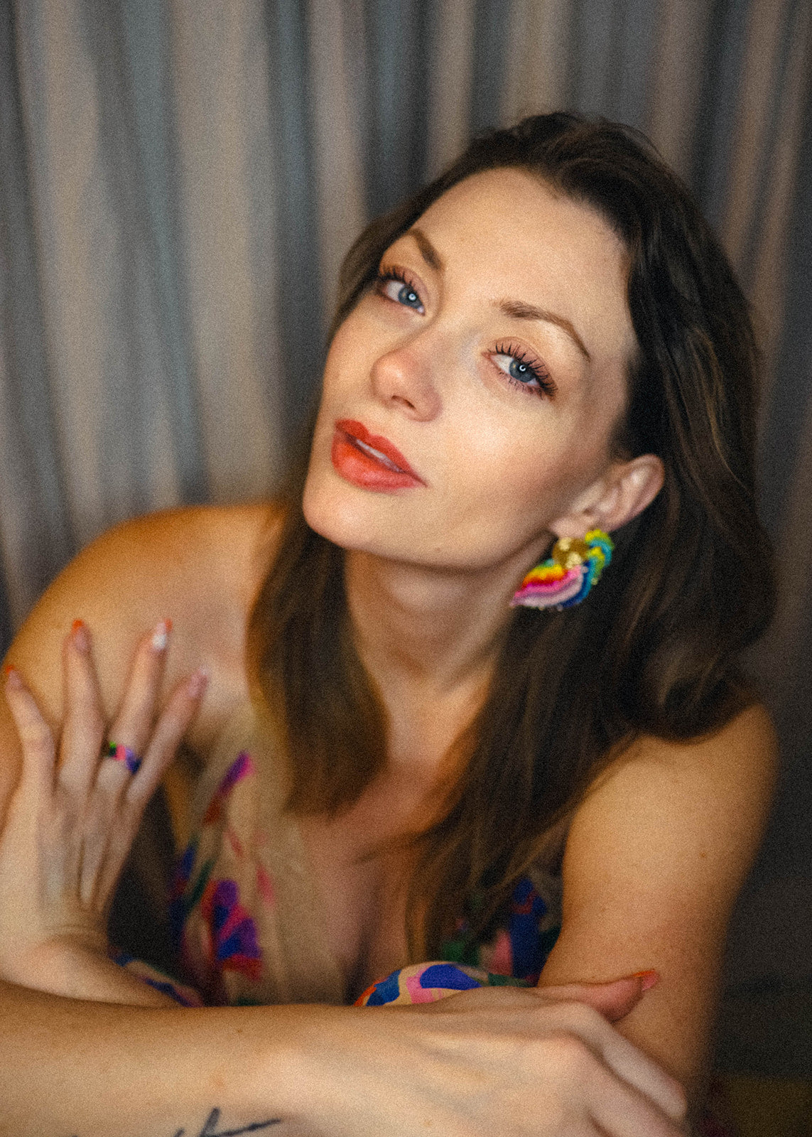 Pride Collection: Handmade Rainbow Sunburst Fan Stud Earrings with Miyuki Beads