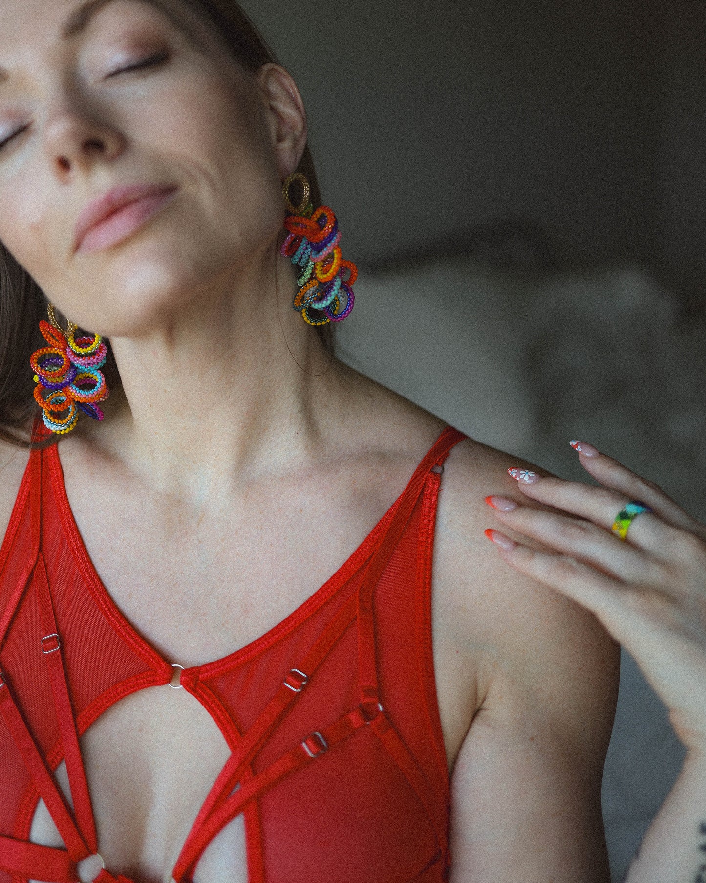 Pride Collection: Handmade Rainbow Loop Statement Earrings with Miyuki Beads