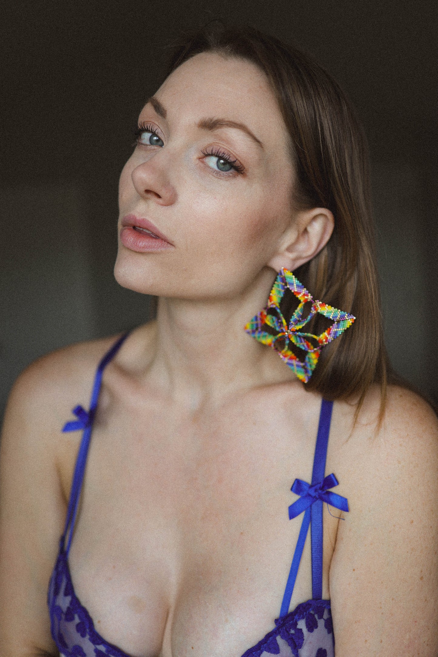 Pride Collection: Handmade Rainbow Starburst Statement Earrings with Miyuki Beads