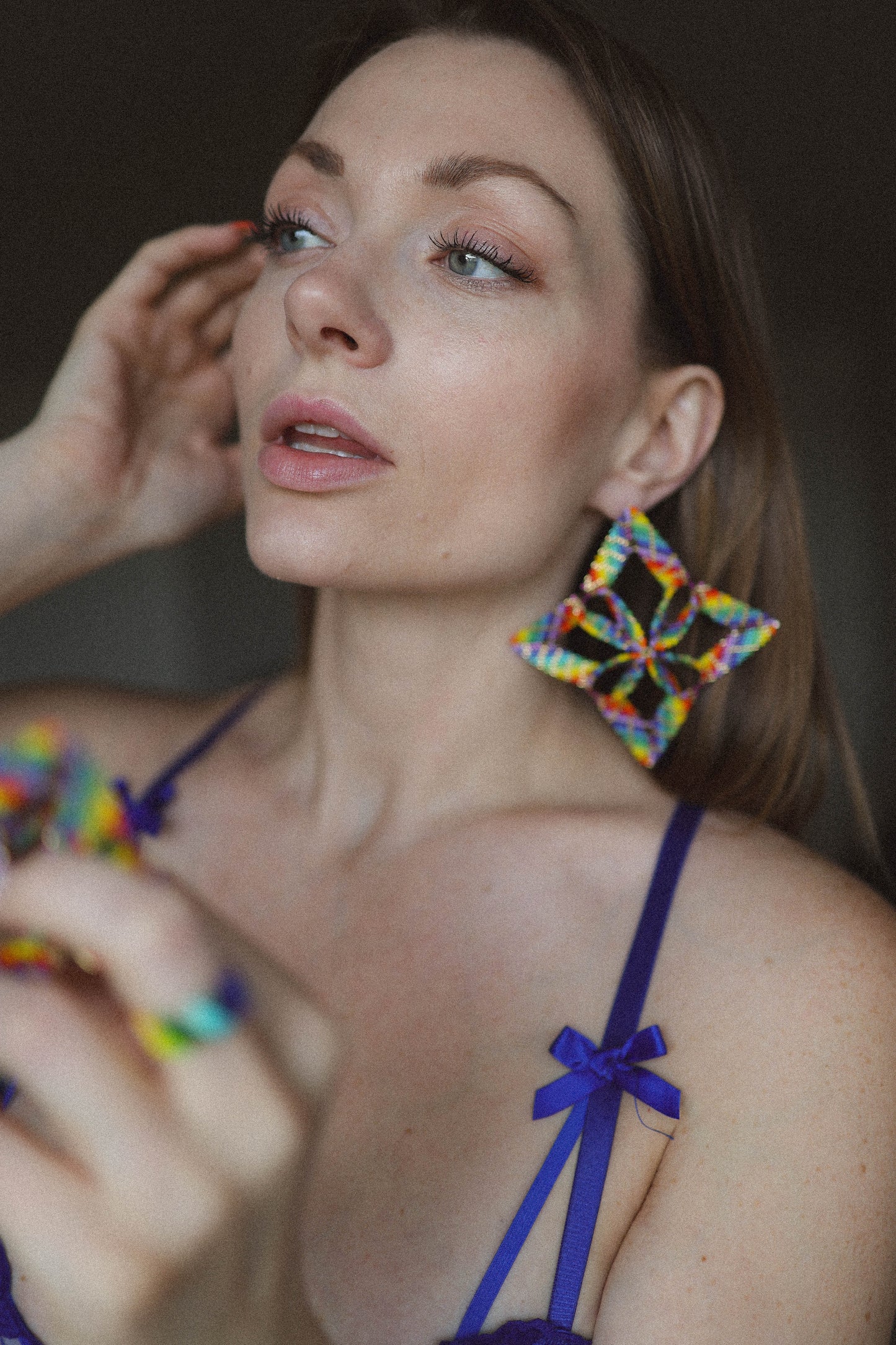 Pride Collection: Handmade Rainbow Starburst Statement Earrings with Miyuki Beads