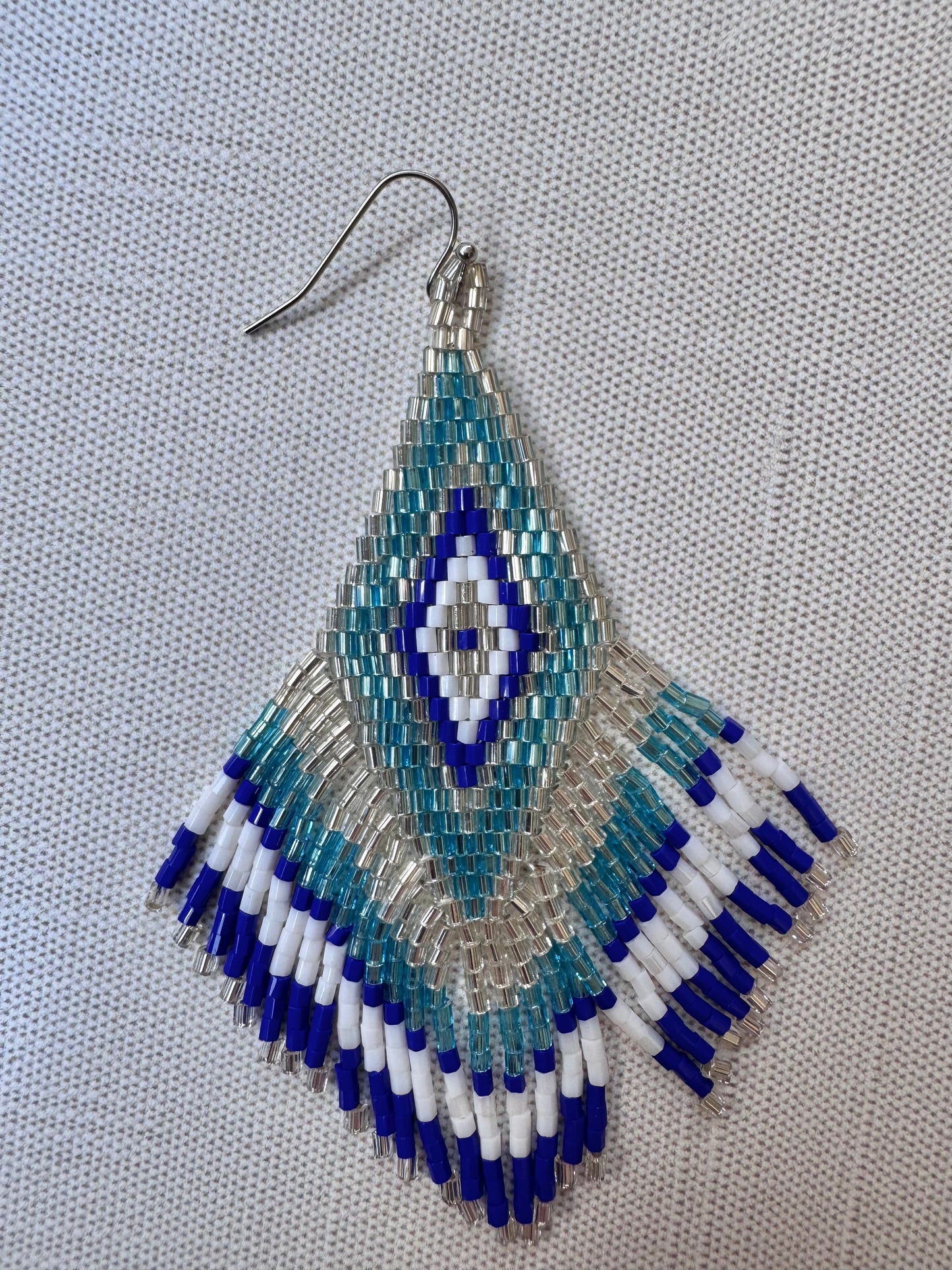 “Coastal Echo” Beaded Fringe Earrings