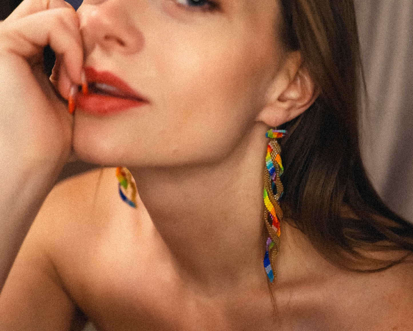 Pride Collection: Handmade Rainbow Braided Rope Earrings with Miyuki Beads